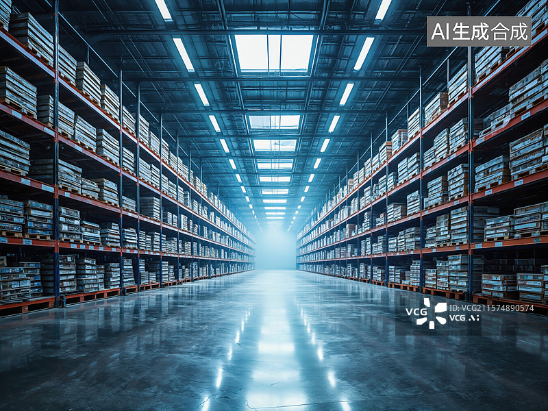 【AI数字艺术】仓库内部景象图片素材