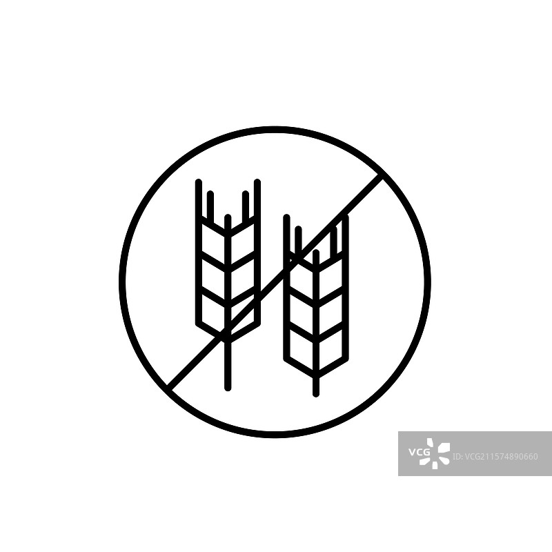 无麸质食品，麦穗被划掉图片素材