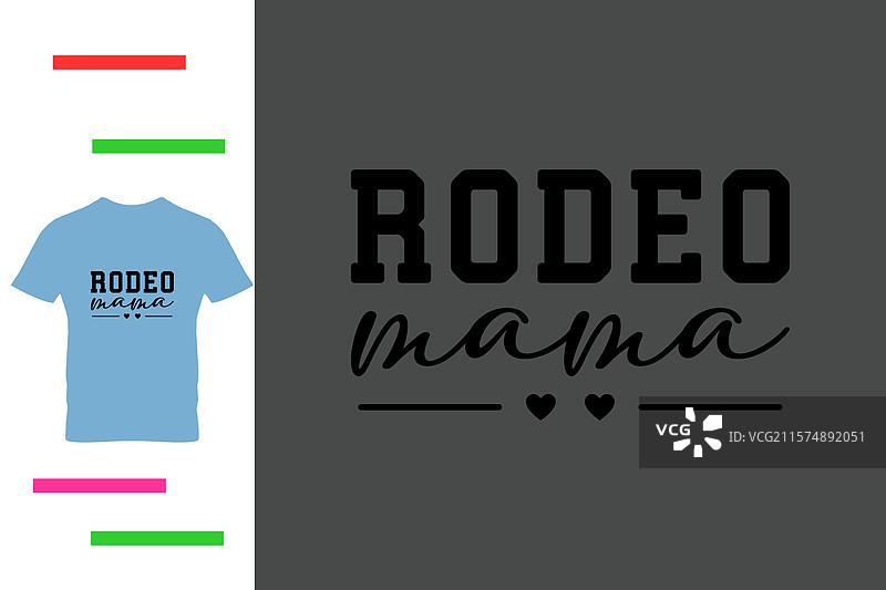 牛仔竞技妈妈T恤设计图片素材