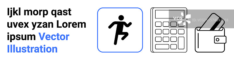 商人正在使用计算器和钱包图标图片素材