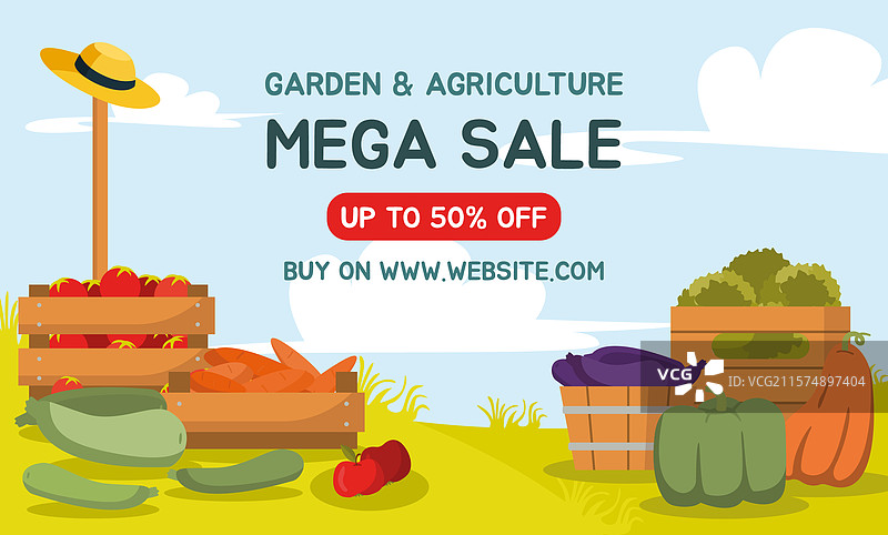 园艺与农业特卖促销横幅图片素材