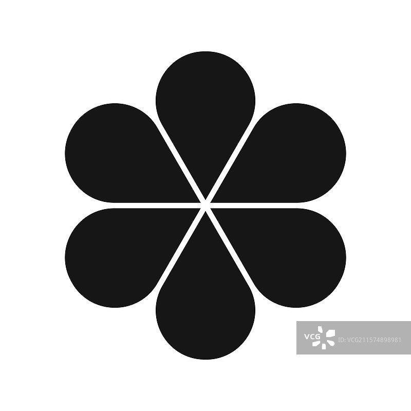 六瓣雏菊轮廓花朵图解图片素材