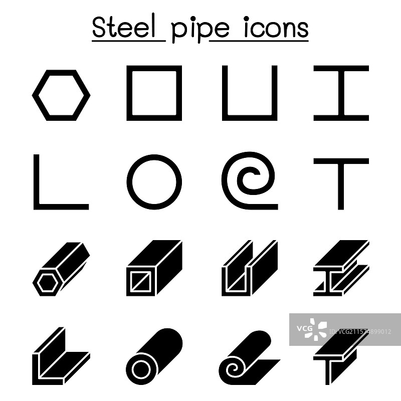 钢管图标集（字形风格）图片素材
