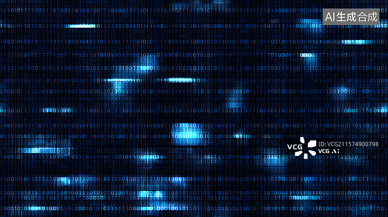 【AI数字艺术】二进制代码流图片素材