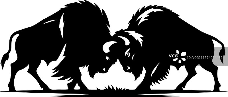 野牛剪影艺术-18图片素材