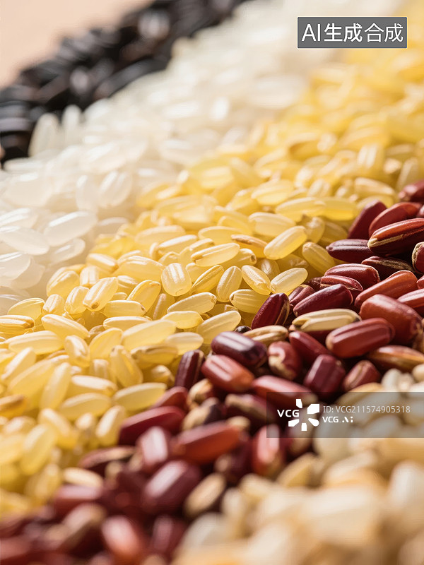【AI数字艺术】多种颜色的大米排列展示图片素材