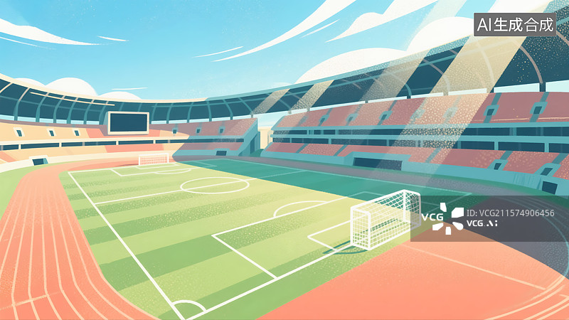 【AI数字艺术】体育场馆插画图片素材