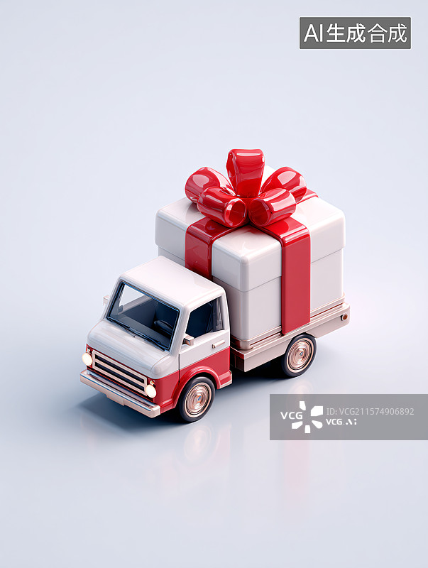 【AI数字艺术】玩具卡车载着礼物盒图片素材