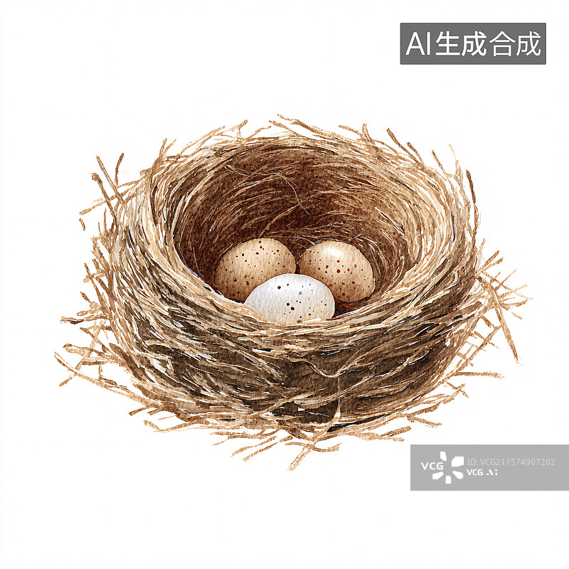 【AI数字艺术】鸟巢中的蛋图片素材