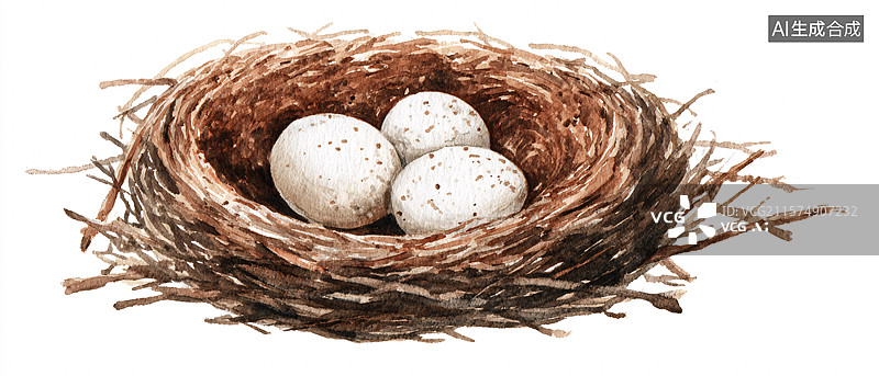 【AI数字艺术】鸟巢中的蛋图片素材