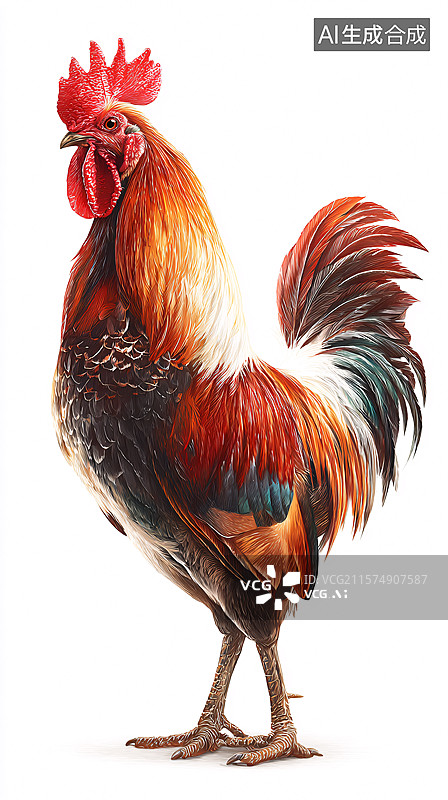 【AI数字艺术】一只漂亮的大公鸡图片素材