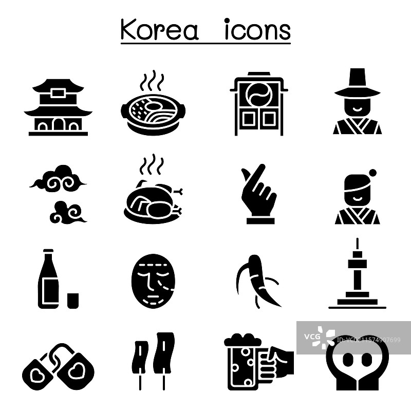 韩国图标集（图形风格）图片素材