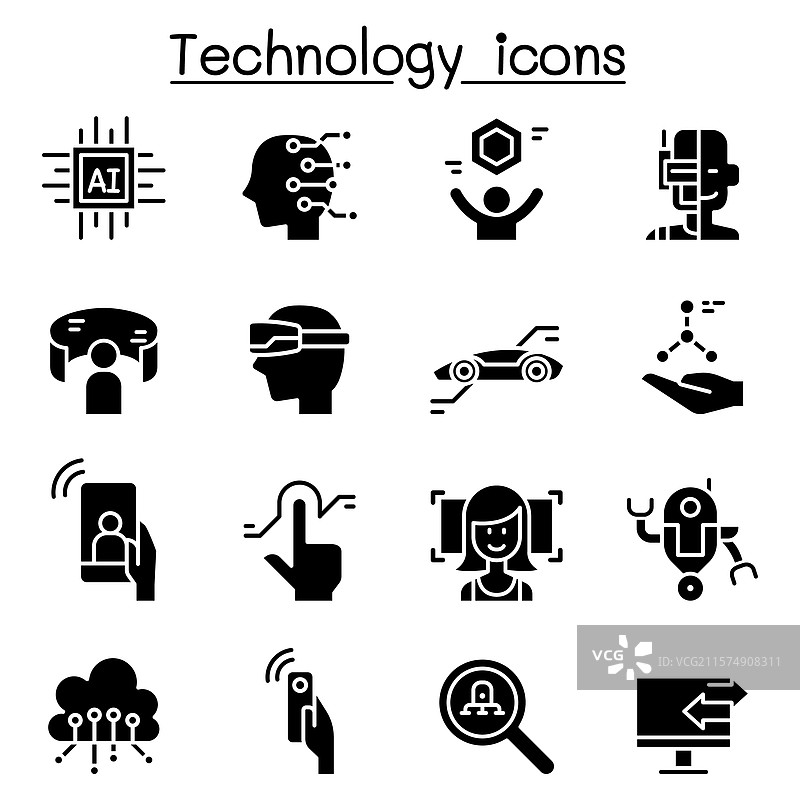 新技术图标集，采用图形风格图片素材
