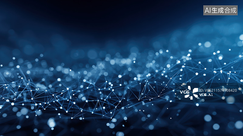 【AI数字艺术】蓝色科技网络图片素材