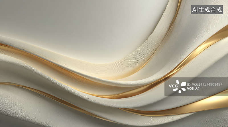 【AI数字艺术】金色优雅曲线图片素材