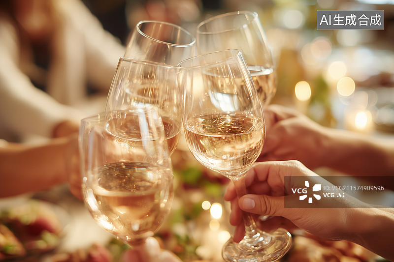 【AI数字艺术】聚会举杯碰杯的场景图片素材