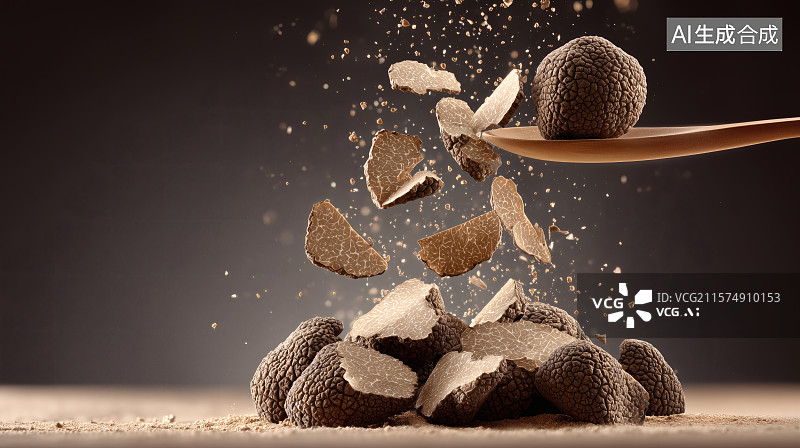 【AI数字艺术】黑松露切片图片素材