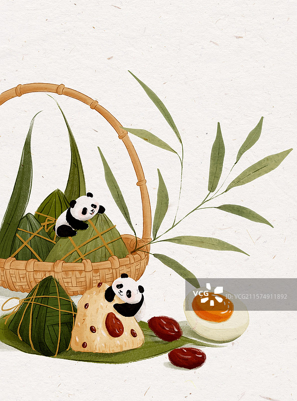熊猫与粽子图片素材