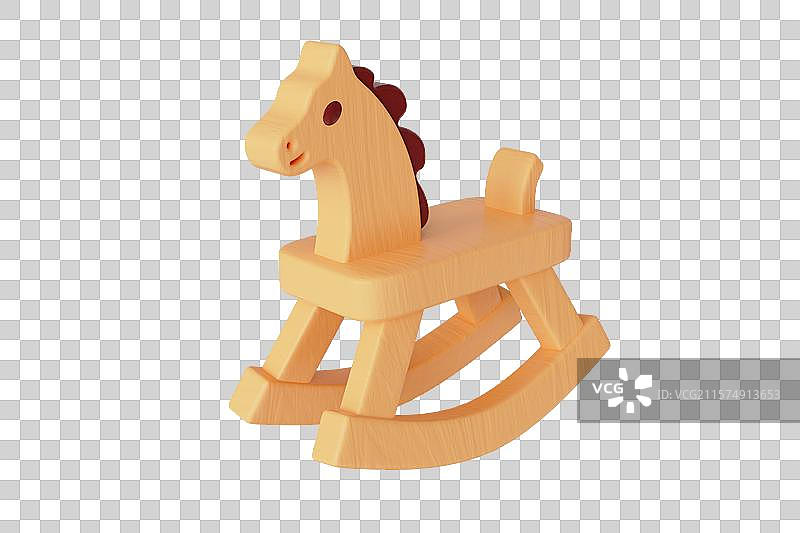 木马摇摇椅三维插画图片素材