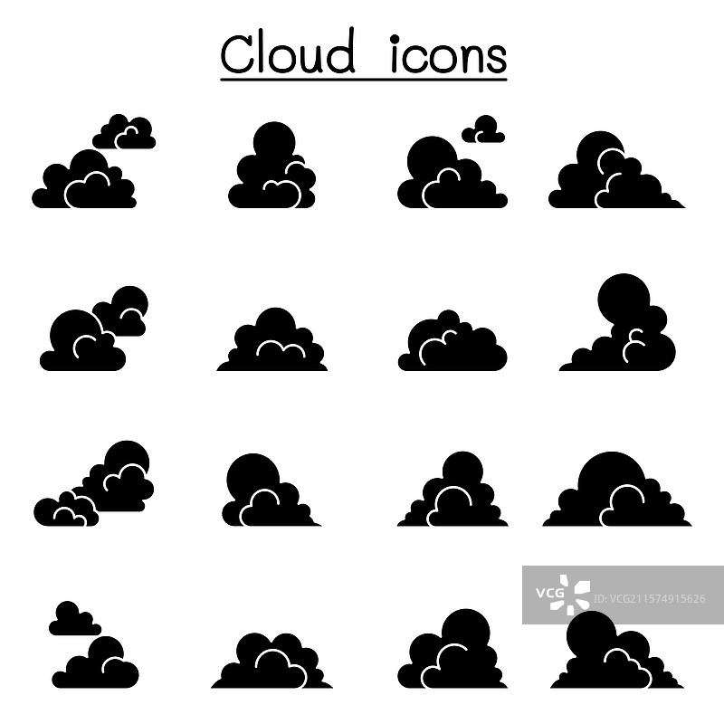 云图标集，采用图形风格设计图片素材
