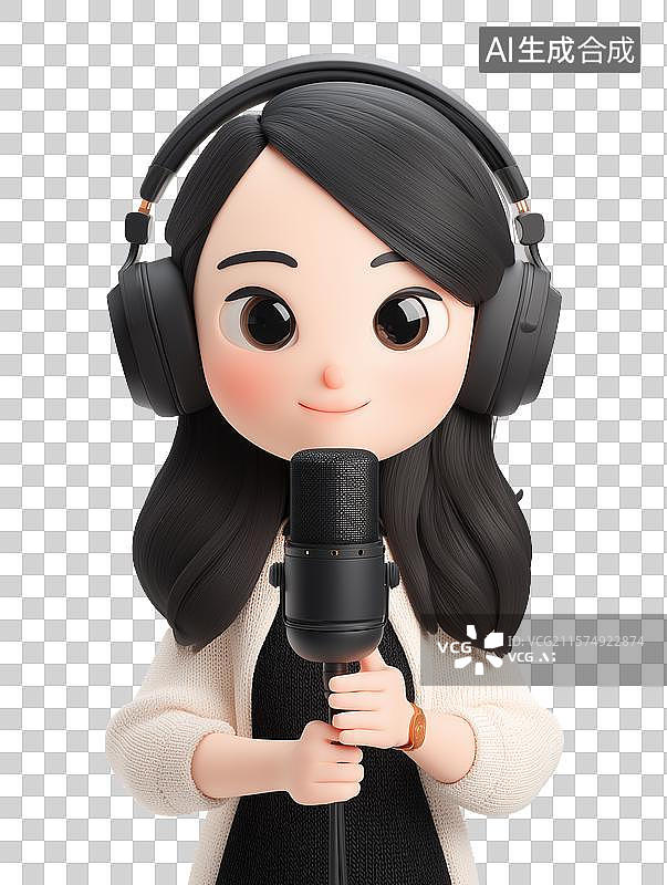 【AI数字艺术】正在直播的播客图片素材