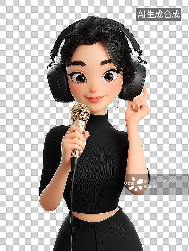 【AI数字艺术】正在直播的播客图片素材