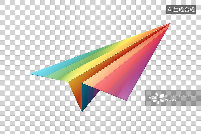 【AI数字艺术】彩色渐变纸飞机图片素材