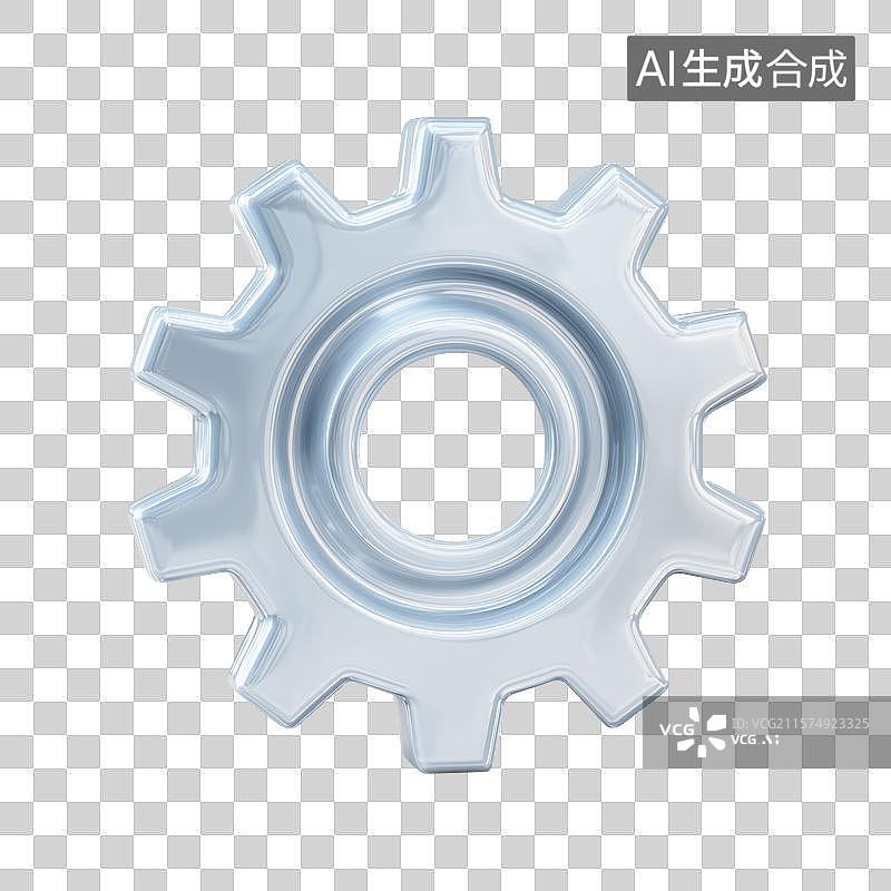 【AI数字艺术】3d银色齿轮图片素材
