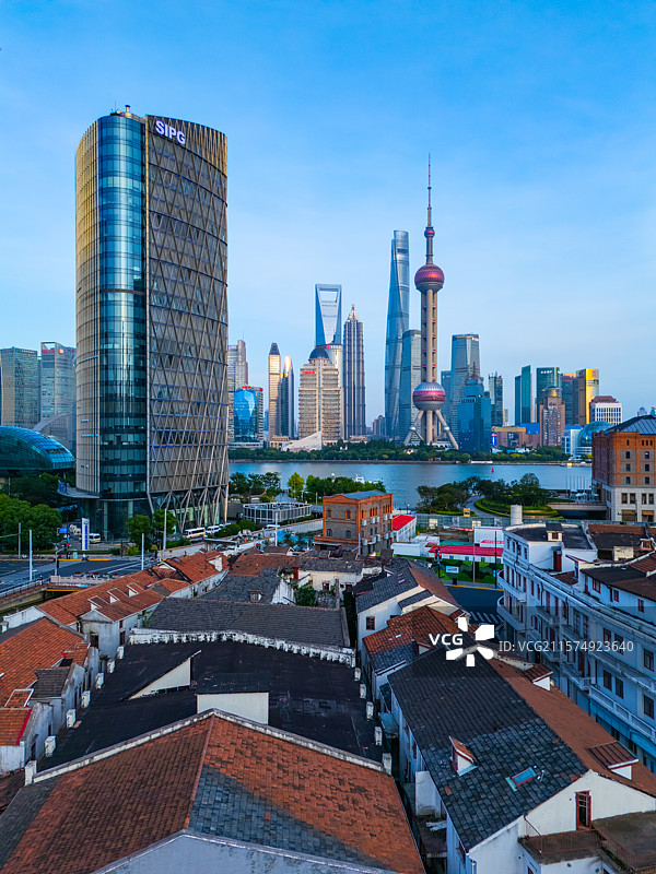 航拍上海北外滩平安里建筑群图片素材