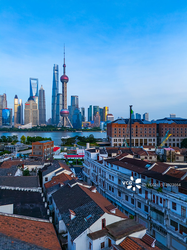 航拍上海北外滩平安里建筑群图片素材