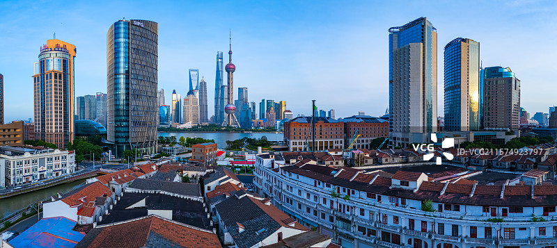 航拍上海北外滩平安里建筑群图片素材