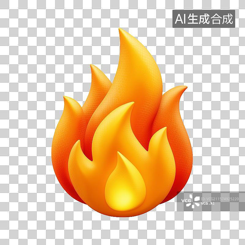 【AI数字艺术】火苗3d图标图片素材