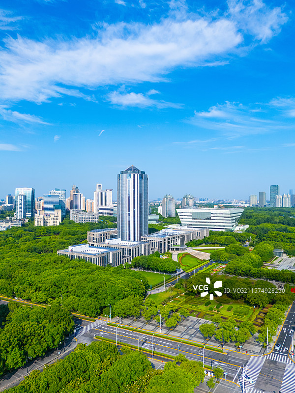 航拍上海浦东新区建筑群图片素材