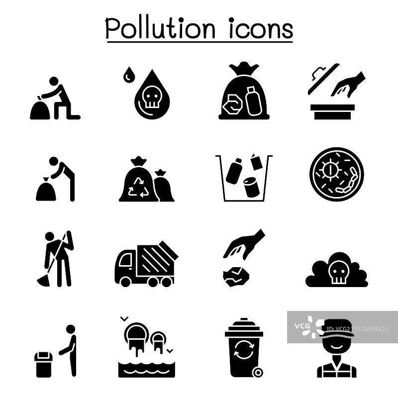 污染图标集（图形风格）图片素材
