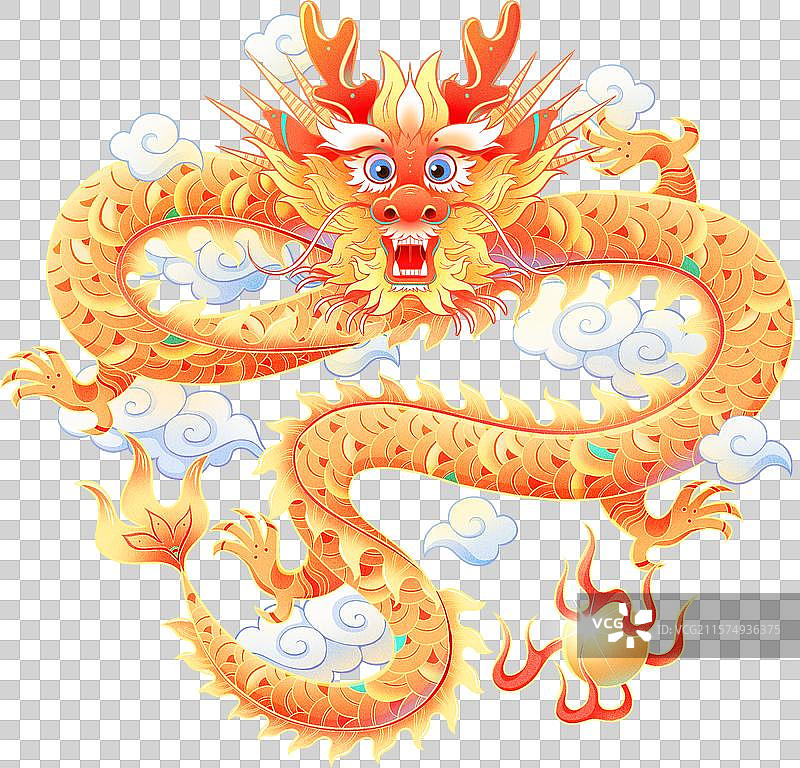 国潮风卡通中国蟠龙免抠元素图片素材