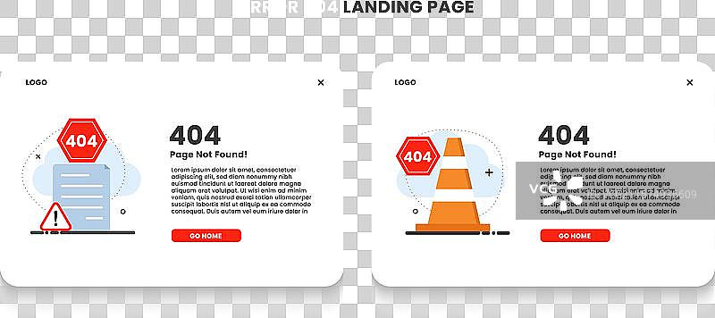 404错误页面，带有一组路标图片素材