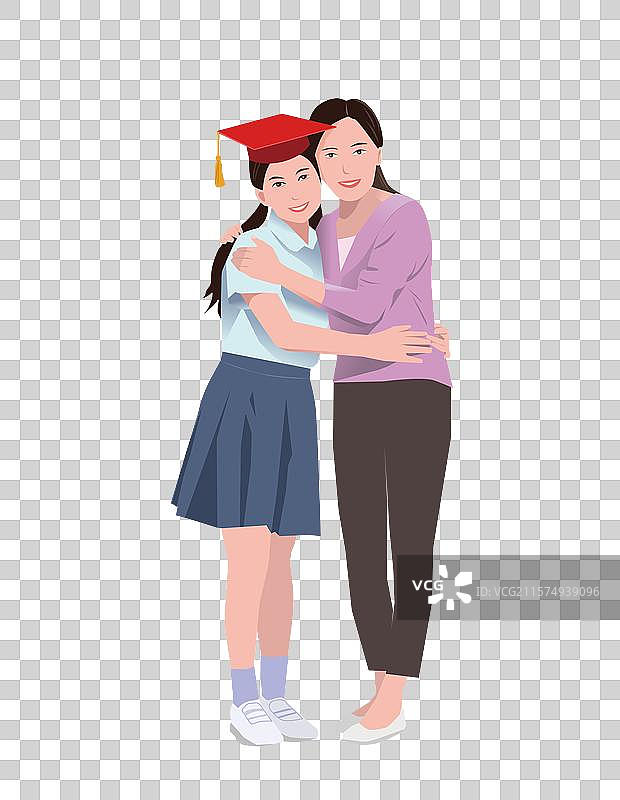 成人礼母女图片素材