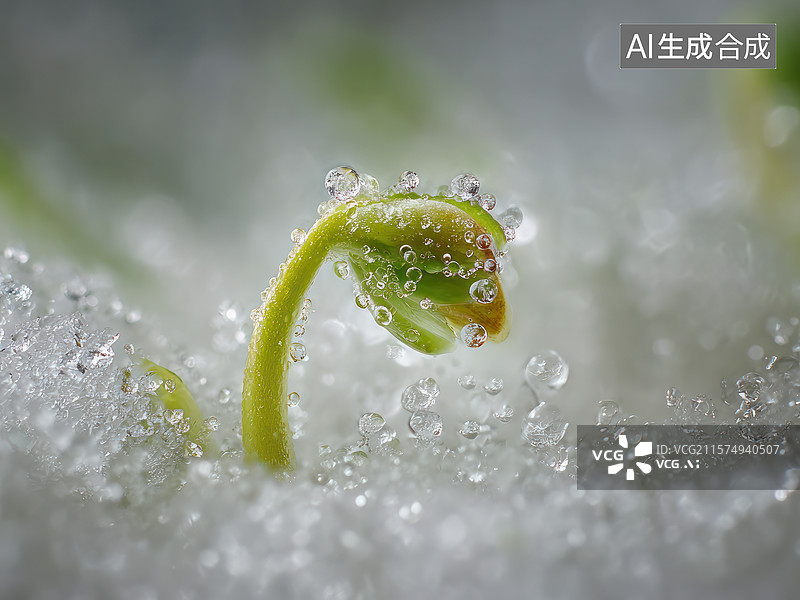 【AI数字艺术】冰雪中的生命奇迹图片素材