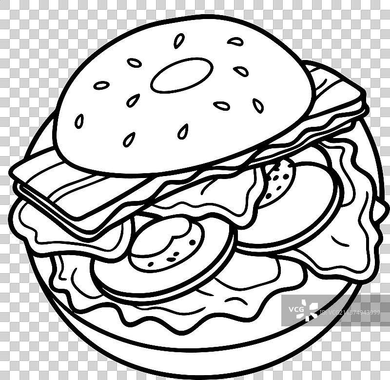 丰盛的百吉饼早餐三明治，配有鸡蛋图片素材