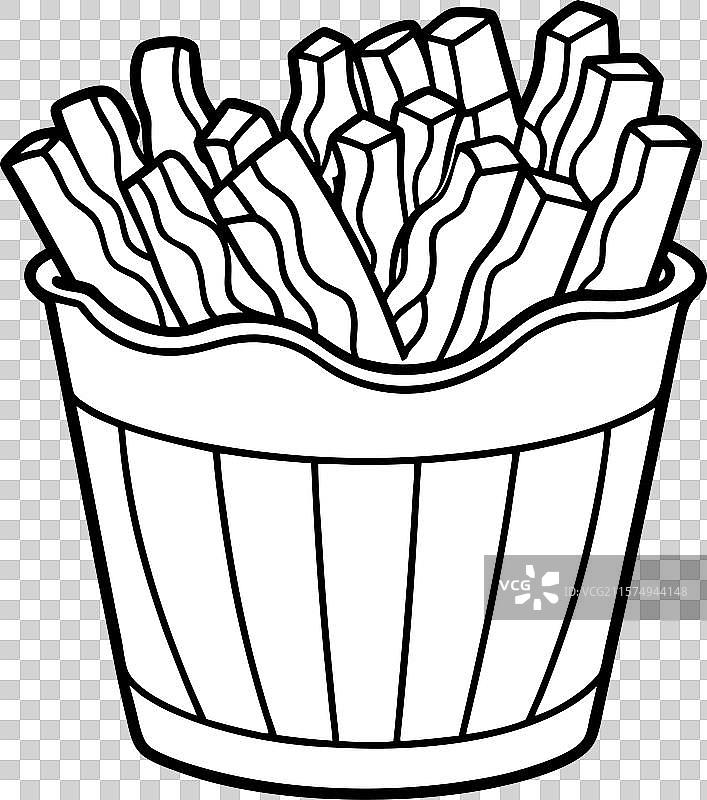 美味的满载牧场培根薯条，孤立在白色背景上图片素材