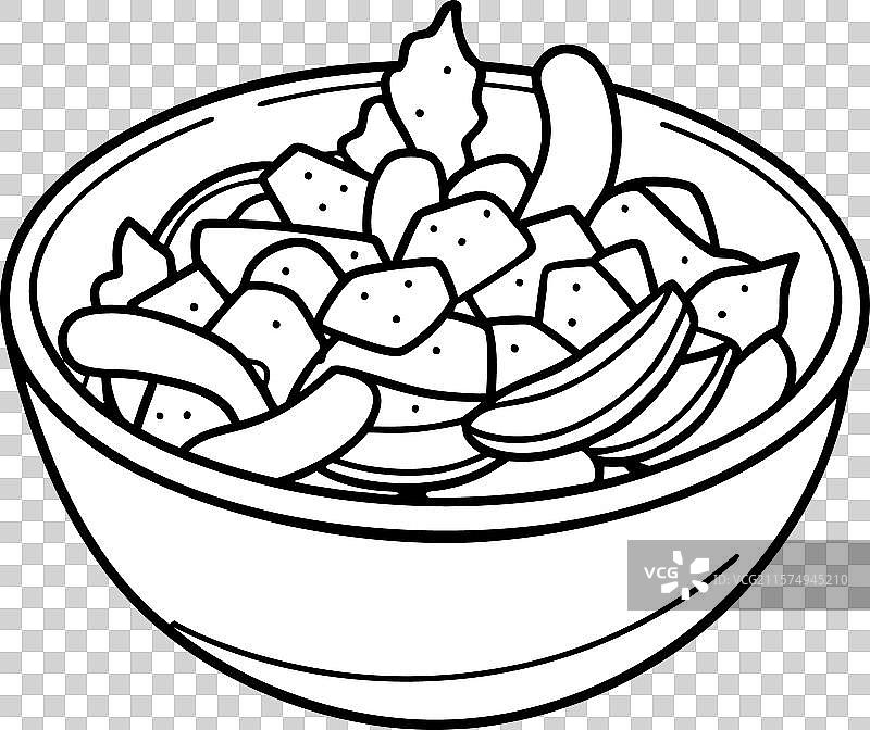 一种带有醋汁的美味土豆沙拉图片素材