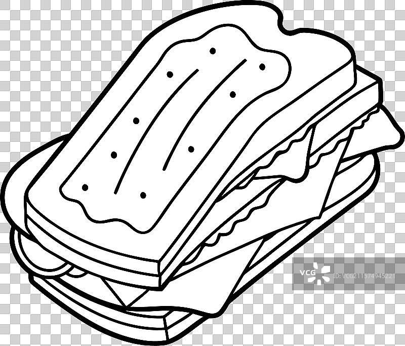 奶酪火腿烤帕尼尼三明治，孤立在白色背景上图片素材