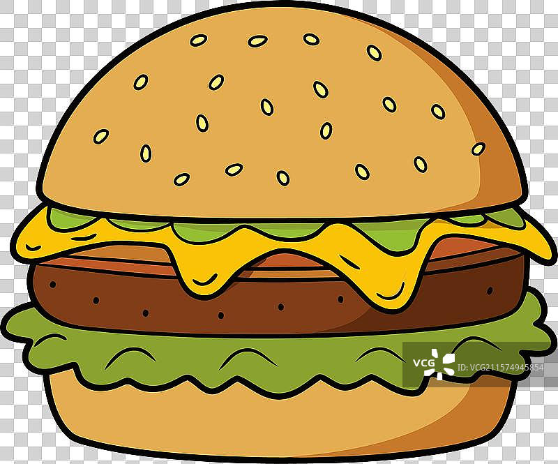 一个包含牛肉、生菜、西红柿、洋葱的汉堡图片素材