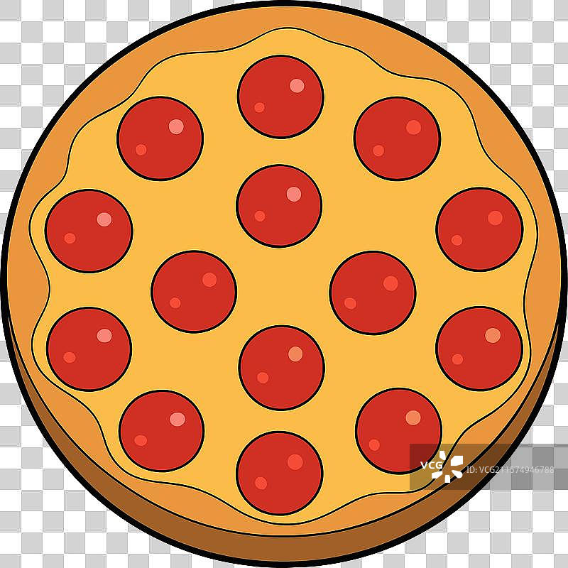 一份整齐摆放的美味意大利香肠披萨图片素材