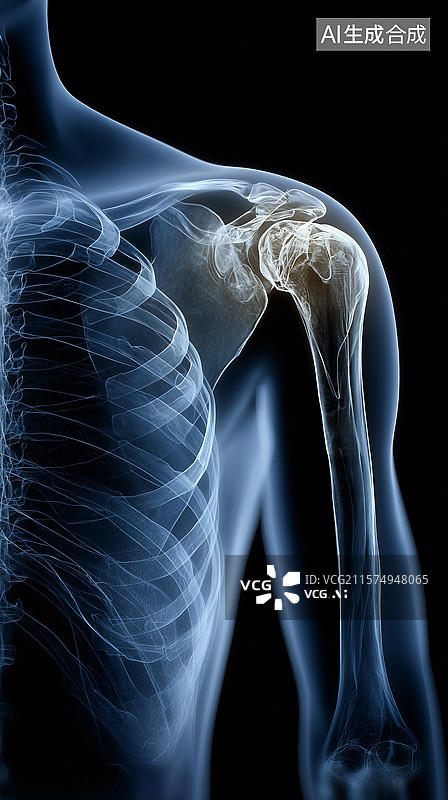 【AI数字艺术】肩膀骨骼X光片图片素材