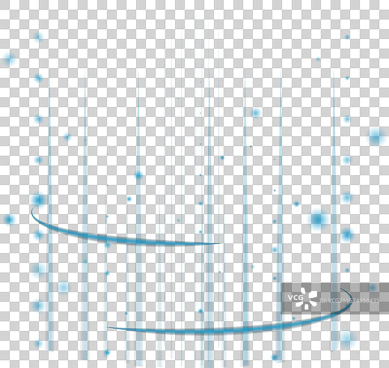 霓虹蓝色发光圆框，星星和线条图片素材