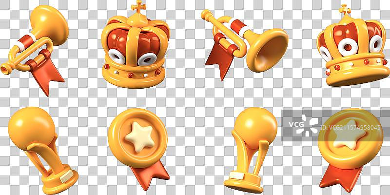 体育胜利的3D奖杯合集图片素材