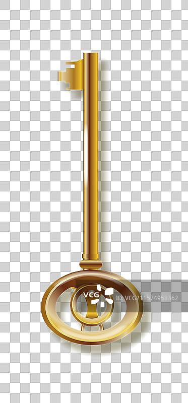 复古奢华的金色3D真实钥匙图片素材