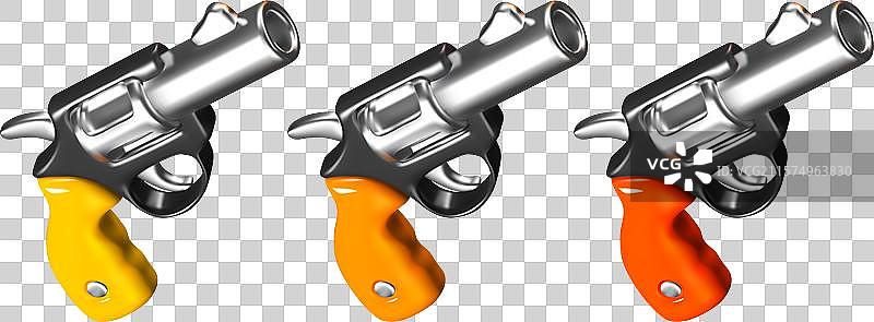 不同颜色的鼓式手枪套装图片素材