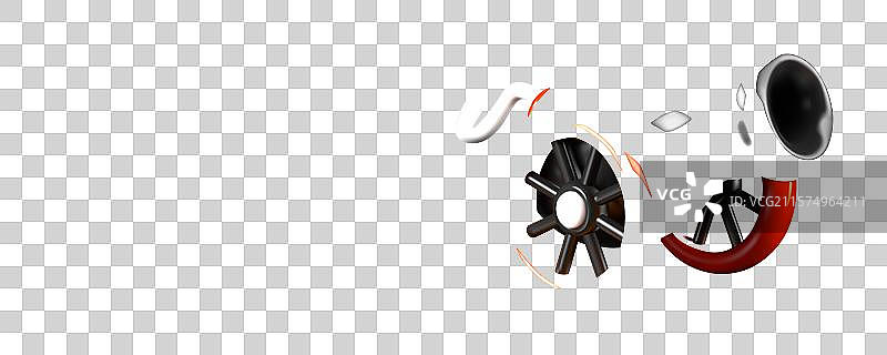 有趣的卡通风格光滑3D大炮图片素材